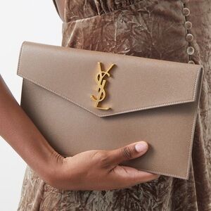 Yves Saint Laurent Tan Clutch Bag